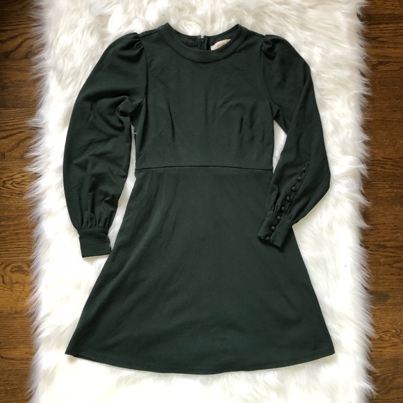 forest green long sleeve dress